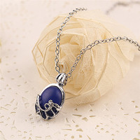 Collier de journal intime du Film le Vampire, pendentif Katherine Vintage, bijoux de Film à la mode, Cosplay pour femmes, pendentif Lapis Lazuli 1